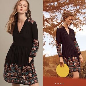 Anthropologie Floreat Embroidered Avery Dress